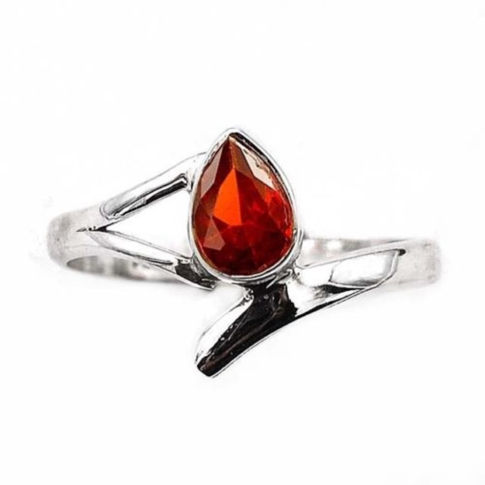 Fire Garnet 925 Solid Sterling Silver Ring